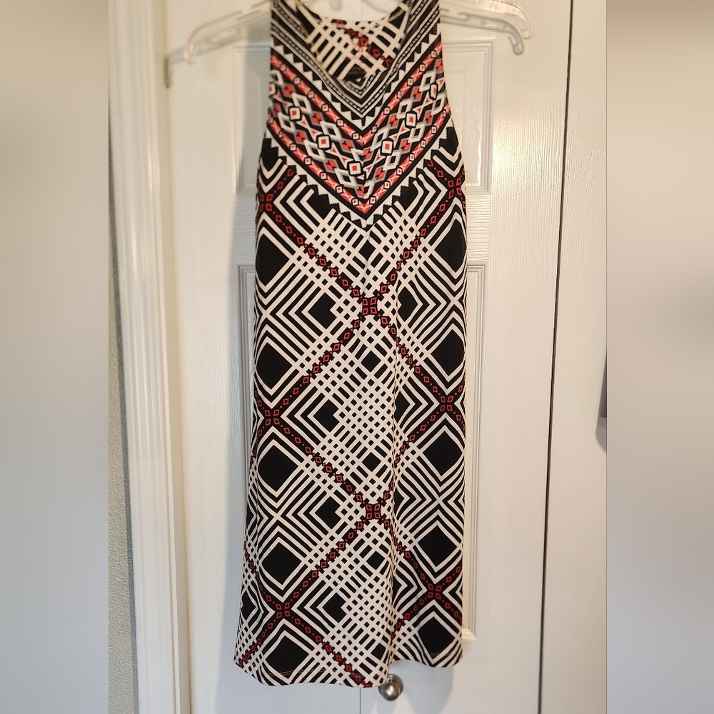 Krimson Klover Racer Back Dress Medium M Black Red White